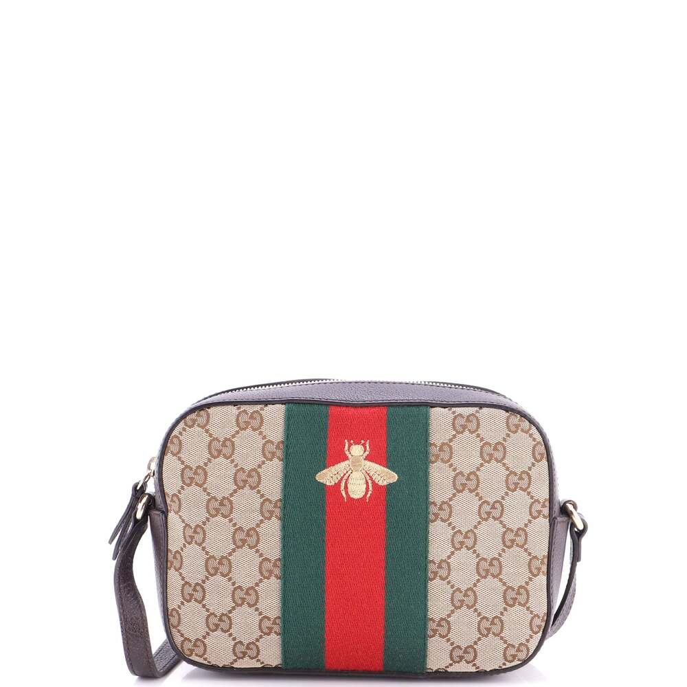 Gucci Bee Web Camera Bag Gg Canvas #270514G96B